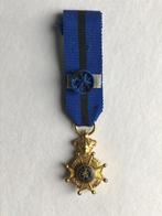 Mini medaille Leopold II Orde Commandeur, Verzamelen, Ophalen of Verzenden, Landmacht, Lintje, Medaille of Wings