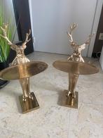 2 X Groot Goud elegante beeld herten met plateaus, Enlèvement ou Envoi, Comme neuf