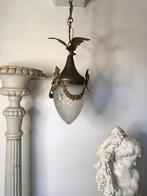Zeldzame antieke Napoleon lll hanglamp met geslepen stolp, Ophalen of Verzenden