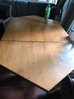 tafel met inox poten en eik blad, Huis en Inrichting, Tafels | Eettafels, Ophalen of Verzenden, Zo goed als nieuw
