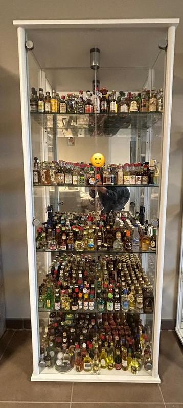 Vitrine kast met alcohol en likeur flesjes beschikbaar voor biedingen