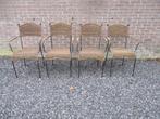 Set van 4 vintage terrasstoelen, Huis en Inrichting, Stoelen, Ophalen, Gebruikt, Riet of Rotan, Vier