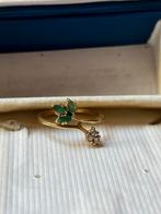 Bague en or 18carats avec 3 diamants et 3 émeraudes, Bijoux, Sacs & Beauté, Bagues, Or, Or, Enlèvement, Utilisé