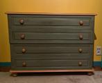 Groene commode met 4 laden, Huis en Inrichting, Kasten | Ladekasten, Ophalen, Gebruikt