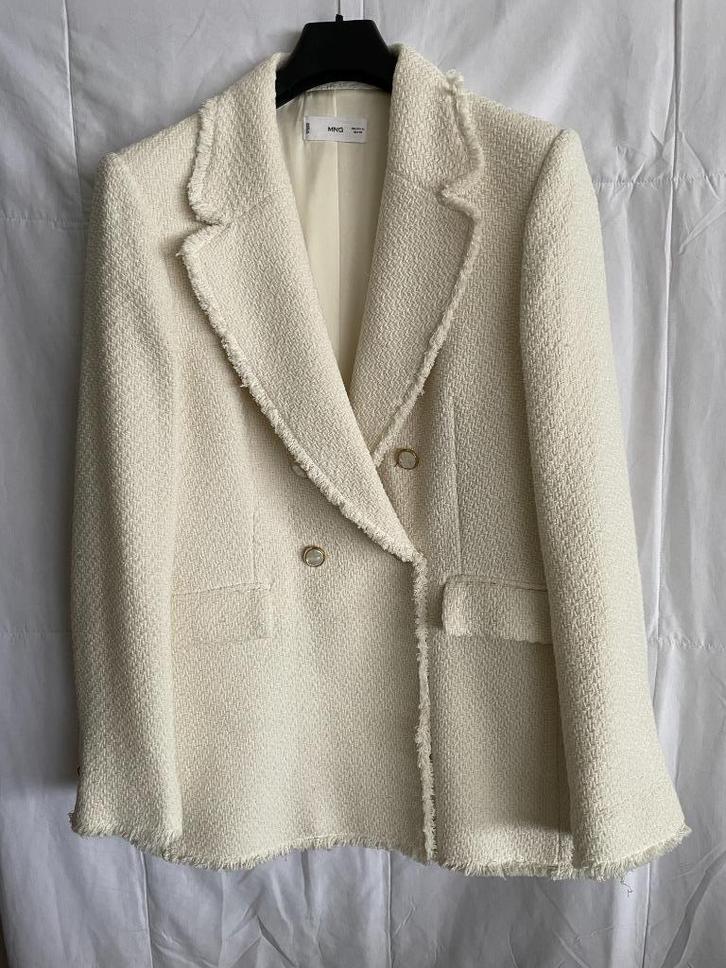 Damesblazer MNG - Mt XL, Kleding | Dames, Jasjes, Kostuums en Pakken, Nieuw, Jasje, Maat 46/48 (XL) of groter, Beige, Ophalen of Verzenden