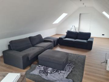 Fauteuil Divan Ikea - Kivik - 3 places + 2 places et 1 pouf, Enlèvement, Utilisé