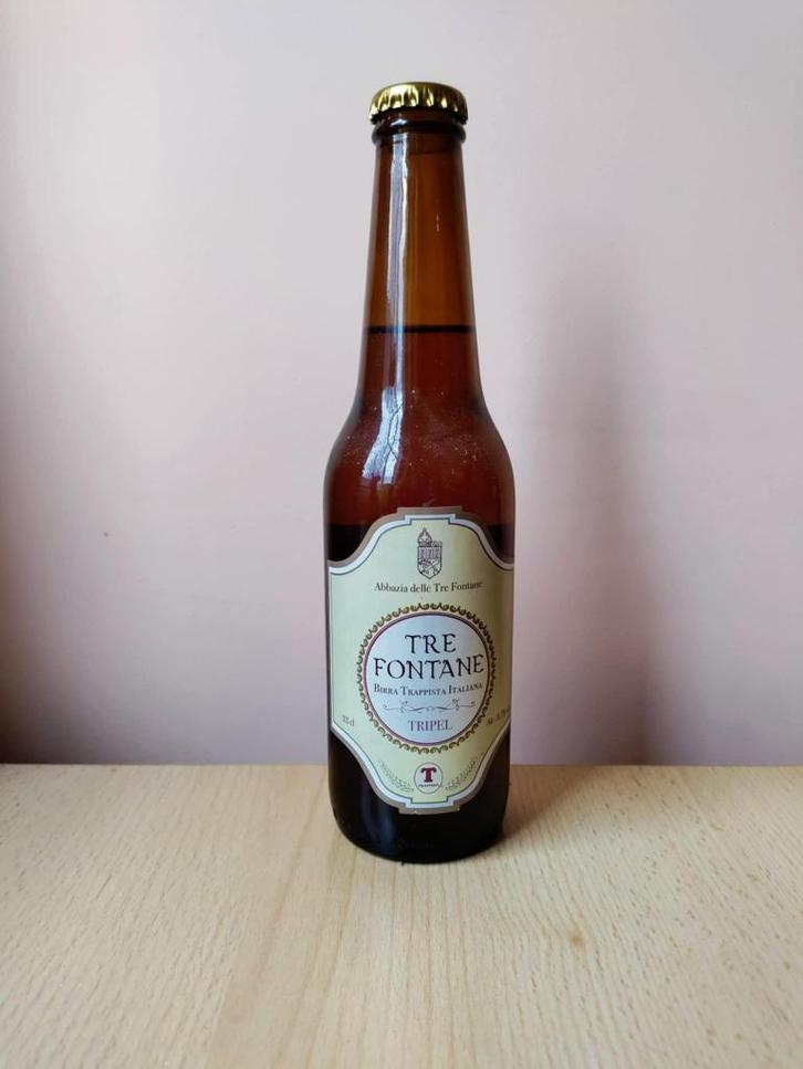 UNIEK Italiaans trappistenbier Tre Fontane Tripel zonder ATP, Verzamelen, Biermerken, Zo goed als nieuw, Flesje(s), Overige merken