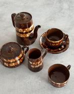 Service café vintage années 70 – Céramique brune, Ophalen of Verzenden