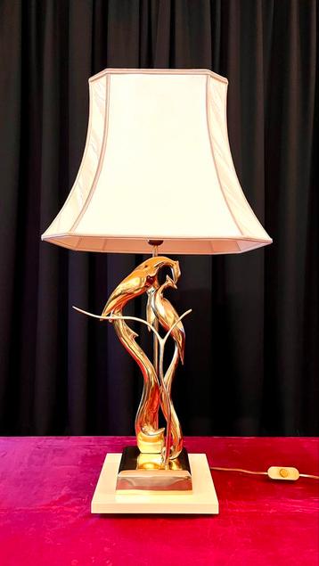 Vintage tafellamp ,messing sculptuur van Regina, Italië 1970 beschikbaar voor biedingen