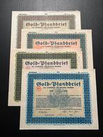 Unieke Set (4) Antieke Gold-Pfandbriefe Saksen (1926/1929), Ophalen of Verzenden, 1920 tot 1950, Obligatie of Lening