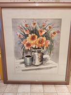 Mooie kader met bloemen, geschilderd op zijde, Ophalen, Zo goed als nieuw