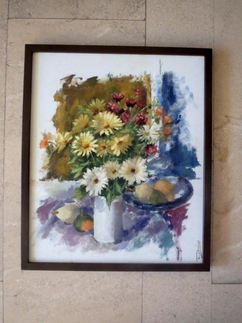 Stilleven met fruit en bloemen - Daniël Ghys (1923-2013), Antiek en Kunst, Kunst | Schilderijen | Klassiek, Ophalen of Verzenden