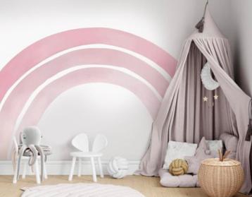 Muursticker pastelkleurige regenboog (150x80cm)