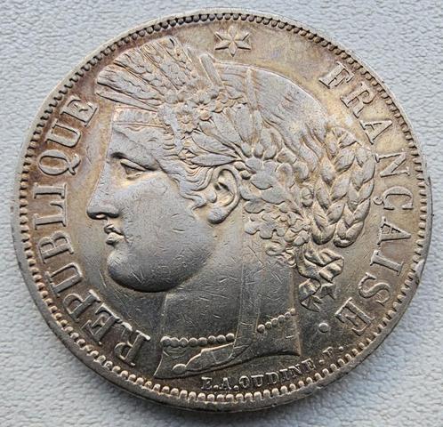 5 Francs Frankrijk 1851 – Cérès-hoofd, Postzegels en Munten, Munten | Europa | Niet-Euromunten, Losse munt, Frankrijk, Zilver