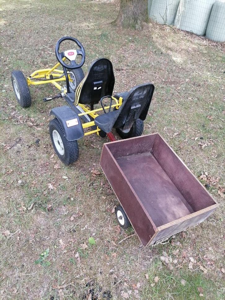Go-cart berg en mammoet., Kinderen en Baby's, Speelgoed | Buiten | Skelters, Gebruikt, Berg, Duozit, Met kar of aanhanger, Ophalen of Verzenden