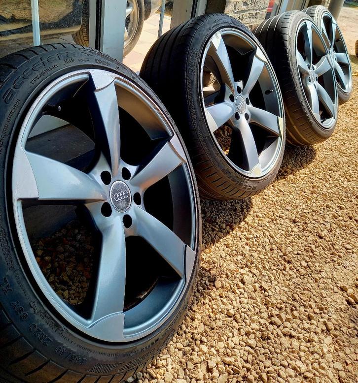 20" Audi Rotor Velgen + Zomerbanden, Auto-onderdelen, Banden en Velgen, Banden en Velgen, Zomerbanden, 20 inch, 245 mm, Personenwagen