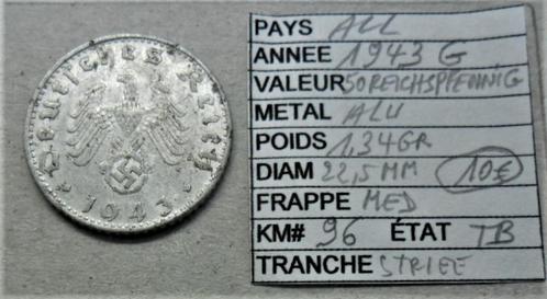 Duitsland 50 Reichspfennig 1943 G, Postzegels en Munten, Munten | Europa | Niet-Euromunten, Losse munt, Duitsland, Verzenden