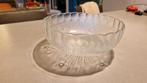 Mooie grote glazen schaal met bloemmotief, Rond, Comme neuf, Verre, Enlèvement