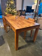 Massieve Teak tafel met  6 teak stoelen, Huis en Inrichting, Tafels | Eettafels, Ophalen, Gebruikt, Teakhout, 50 tot 100 cm
