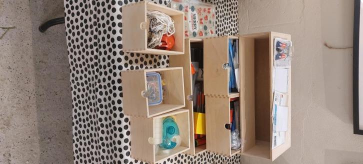 Lot meuble bois et articles de bureau, Hobby en Vrije tijd, Knutselen, Gebruikt, Materiaal, Ophalen