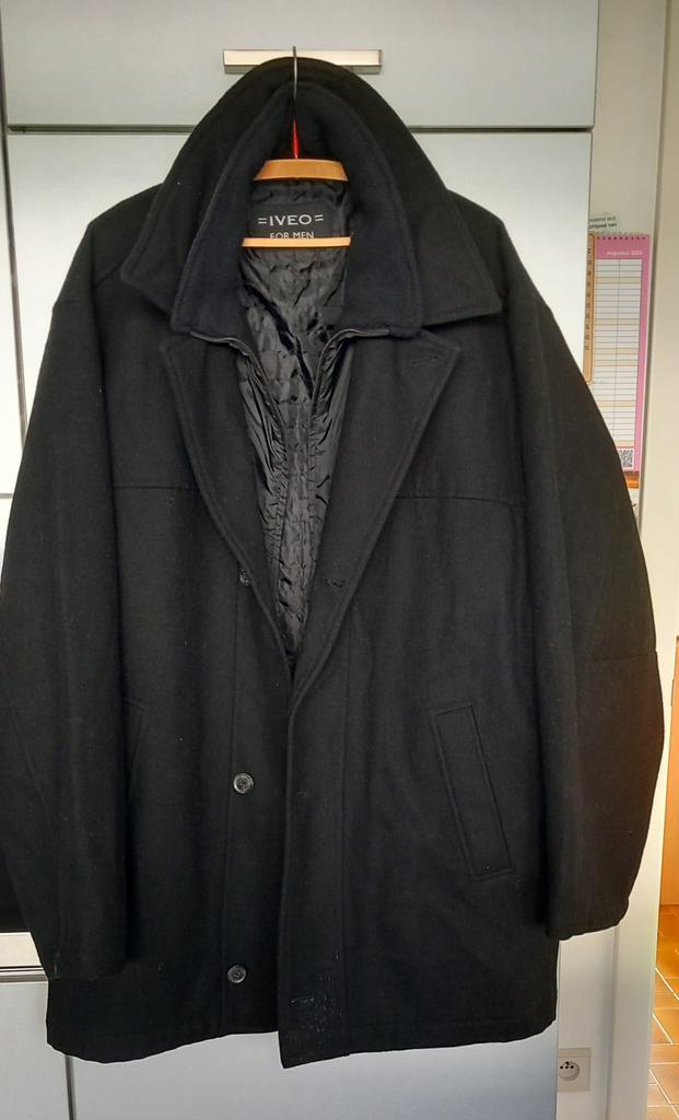 Zwarte wintermantel, Kleding | Heren, Jassen | Winter, Gedragen, Maat 56/58 (XL), Zwart, Ophalen of Verzenden