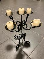 Mooie vintage smeedijzeren kandelaar zwart/goud, Huis en Inrichting, Ophalen, Gebruikt, 25 tot 50 cm, Zwart