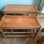 Vintage bamboe bijzettafels en stoel, Ophalen, Zo goed als nieuw