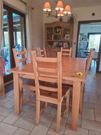 Table à manger IKEA en pin massif avec allonges et chaises, Maison & Meubles, Tables | Tables à manger, 100 à 150 cm, Enlèvement