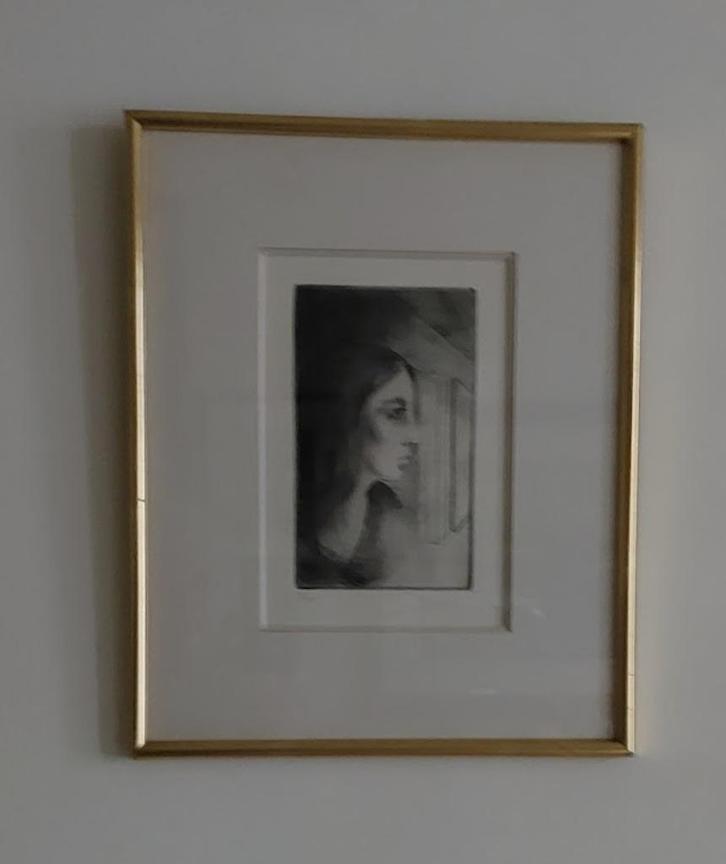 Devolder Roland - ets - Meisje in profiel - Nr/get, Antiek en Kunst, Kunst | Etsen en Gravures, Ophalen of Verzenden