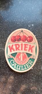 Oud bieretiket kriek br Caulier Brussel, Verzamelen, Ophalen of Verzenden, Zo goed als nieuw
