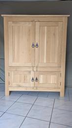 TV kast | Massief eiken | Onbehandeld | 122x60x152cm, Huis en Inrichting, Kasten |Televisiemeubels, Ophalen, 100 tot 150 cm, Eikenhout