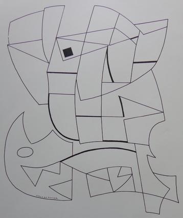 CARLO DE ROOVER / DE ZWARTE PANTER / ZW-W ZEEFDRUK / 63x44cm beschikbaar voor biedingen
