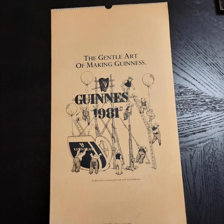 guinness kalender 1981, Collections, Marques de bière, Comme neuf, Panneau, Plaque ou Plaquette publicitaire, Enlèvement