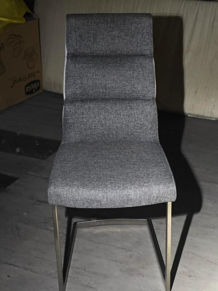 Lot de 4 chaises de salle a manger, Maison & Meubles, Chaises, Tissus, Gris, Enlèvement