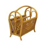 Vintage Boho Bamboe Rotan Lectuurbak Magazinerek Jaren 80, Huis en Inrichting, Woonaccessoires | Krantenbakken en Lectuurbakken