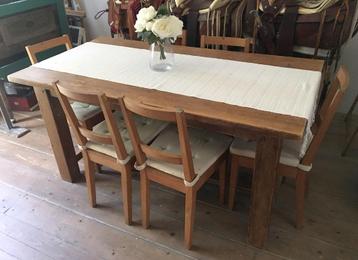 Table de salle à manger en bois massif de pin avec 6 chaises beschikbaar voor biedingen