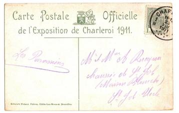 RARE!!Carte postale ancienne/CPA/Charleroi/Exposition 1911 disponible aux enchères