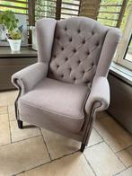 Mooie grijze oorfauteuil, Huis en Inrichting, Fauteuils, Ophalen, Stof
