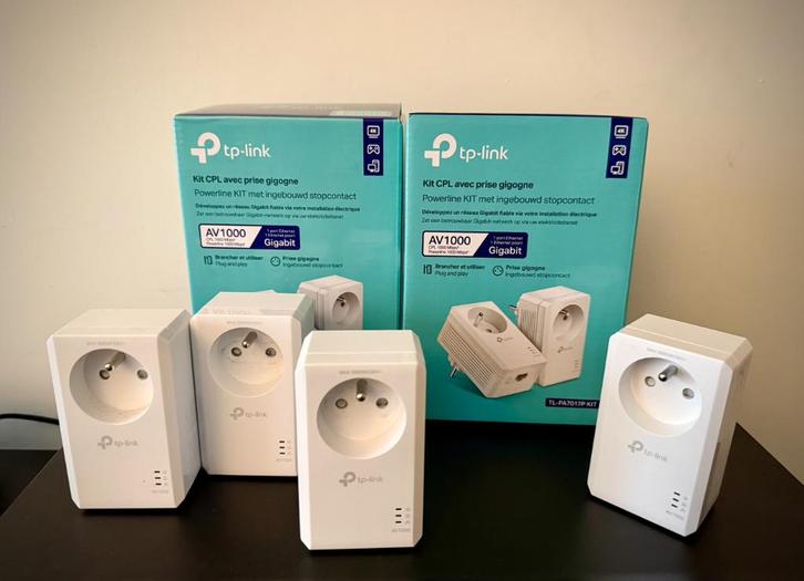 4x TP-Link TL-PA7017P KIT Powerline-adapters, Computers en Software, Powerlines, Zo goed als nieuw, Ophalen