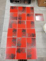 Engelse retro wandtegels rood met zilvergrijs blad, ca 50m2, Maison & Meubles, Enlèvement ou Envoi