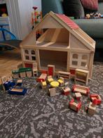 Vintage poppenhuis + playmobile popjes, Kinderen en Baby's, Speelgoed | Poppenhuizen, Ophalen of Verzenden, Zo goed als nieuw