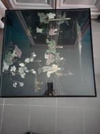 Chinese salontafel met glas 1 meter op 1 meter, Antiek en Kunst, Ophalen