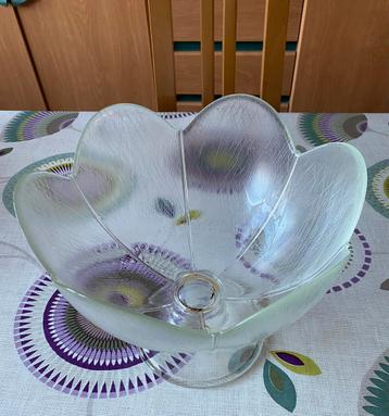 Coupe à fruit vintage en verre sur pied pour déco  beschikbaar voor biedingen