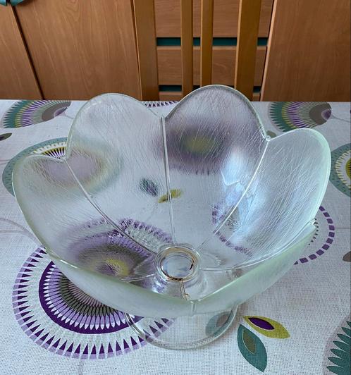 Coupe à fruit vintage en verre sur pied pour déco, Antiek en Kunst, Antiek | Glaswerk en Kristal, Ophalen of Verzenden