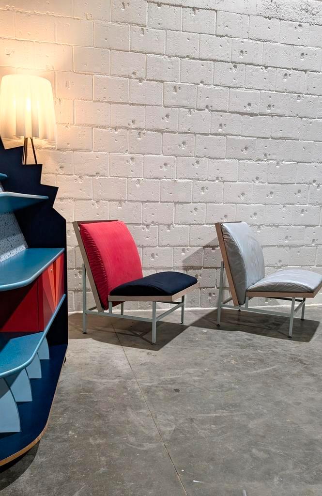 Vintage Ettore Sottsass sacher chairs 1981 Memphis group, Antiek en Kunst, Kunst | Designobjecten, Ophalen