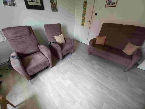 Salon 2 Sta-op relax zetels + 2 zit, Huis en Inrichting, Zetels | Zetels, Gebruikt, Stof, Ophalen