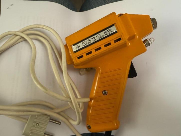 Vintage lijmpistool, met licht, Antiek en Kunst, Curiosa en Brocante, Ophalen
