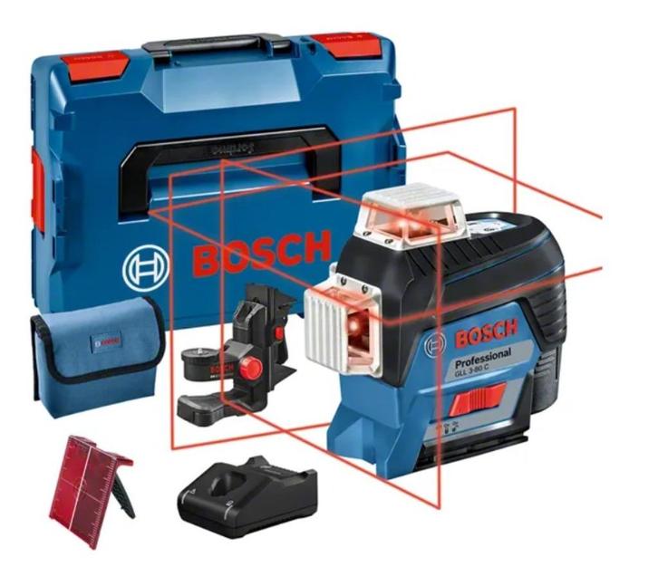 Laser lignes Bosch GLL 3-80 C - Bluetooth, Doe-het-zelf en Bouw, Meetapparatuur, Gebruikt, Afstand, Ophalen