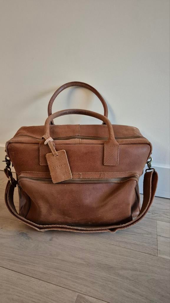 Leren laptoptas Burkely Every day, Handtassen en Accessoires, Tassen | Schoudertassen, Gebruikt, Overige merken, Bruin, Leer, Ophalen of Verzenden