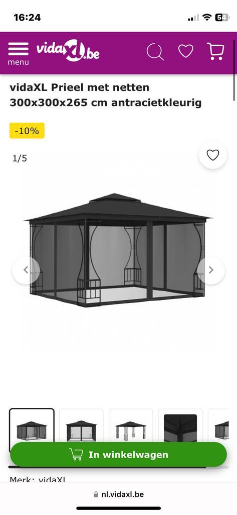 Nieuw! Prieel met netten 3x3m, Tuin en Terras, Overkappingen, Ophalen